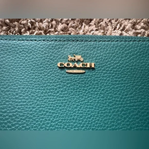 Coach Mini Emma Satchel Purse Handbag / Slim Wallet Set In Rare Jade Green Color - Picture 4 of 16
